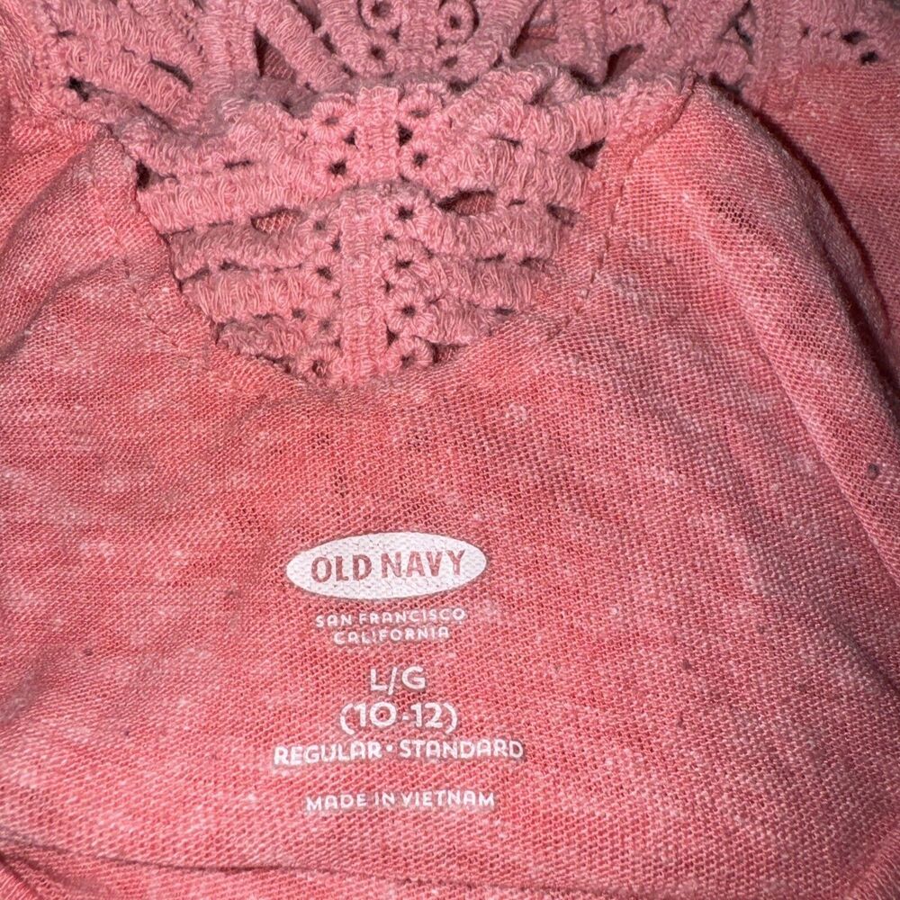 Old Navy Large 10/12 Blouse Pink Short Sleeve Shirt